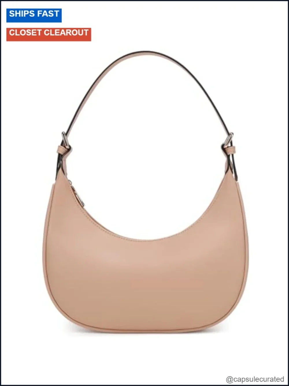 Faux Leather Crescent Hobo Bag for Women Crossbody Shoulder Purse Trendy